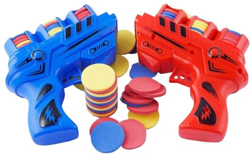 Lanzadiscos de espuma, pistola suave EVA y 50 frisbees: juegos y actividades al aire libre para niños de 8 a 12 años