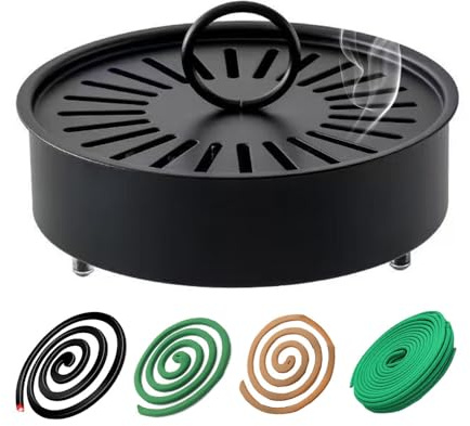 Bärbar Citronellaspiralhållare - Järnmyggspiral & Rökelsebrännare för inomhus & utomhusbruk, uteplats, däck, camping