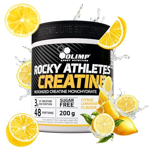 Olimp Rocky Athletes® Creatine - 200 g, Citrus Lemonade - Creatine Monohydrate Pulver - Booster pre Workout