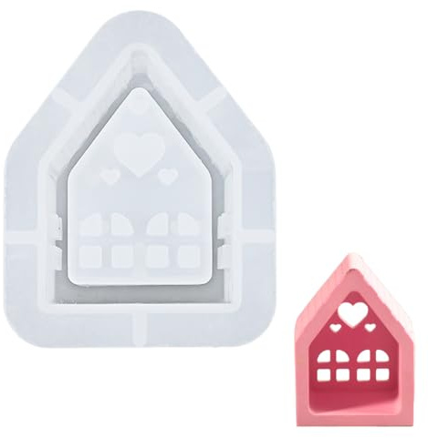 WUSJCOF Moule silicone maison noel porte-bougie, moule platre pour platre pour moulage, resine noel, béton, forme de maison noel créative pour Noël