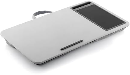 Wintem - Supporto PC Portatile XL con Cuscino Doppio, Vassoio Rigido Antiscivolo e Porta Smartphone, Ideale per Letto e Divano, con Tappetino Mouse Integrato, Design Ergonomico e Compatto