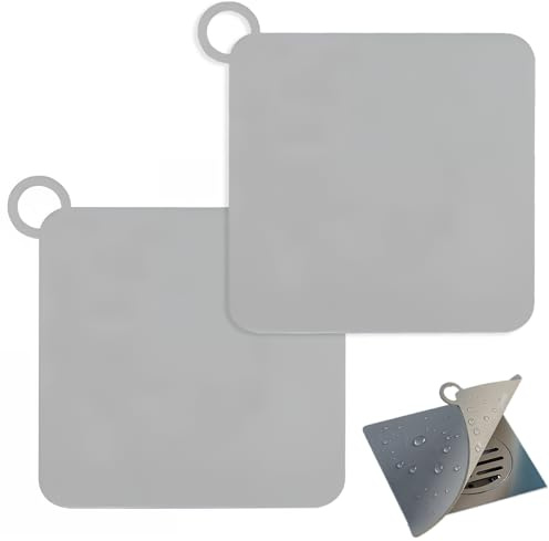 2 Unidades Tapa Desagüe Ducha de Silicona, 20x20cm Antideslizantes Tapon Ducha Antiolores, Tapa Ducha Drenaje para Baño, Cocina o Patio, Elimina los Malos olores, Cubierta de Ducha Universal