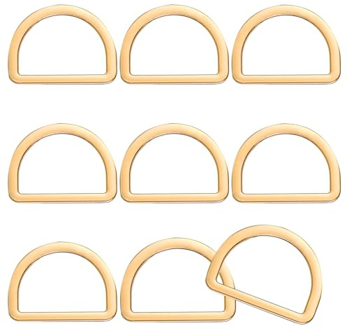 9 stycken karbinhakar ring D-ring 25 mm halvrund D-ring ficktillbehör metall D-ring sömlöst stål halvringar D-ringar för halsband, karbinhakar, spännband, väskor, hundkoppel, handdiy-tillbehör, 3