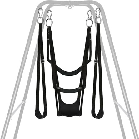 PLKO Yoga Swing Sling for Adult Couples,Aerial Yoga Hammock Hanging Swing, Adjustable Height Holds up to 330 lbs（black）