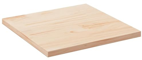 Mokuyary bordsskiva 80 x 80 x 2,5 cm, massivt trä, fyrkantig bordsskiva av trämaterial, skrivbordsskiva för höjdjusterbart skrivbord, matbord och mer