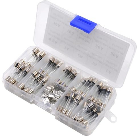 DollaTek 6x30mm Fast-blow Glass Fuses Quick Blow Car Glass Tube Fuses Assorted Kit Amp 0.5A,1A,2A,3A,5A,10A,15A,20A,30A and 10pcs fuse seat - 72pcs
