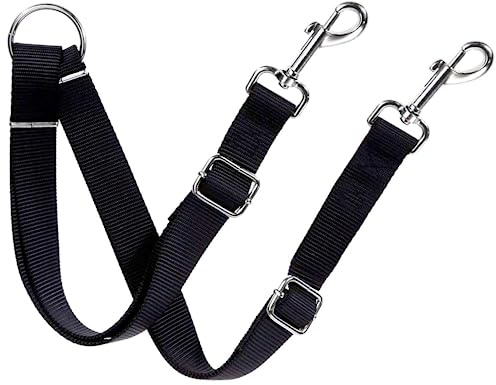 SunGrow 16-24 Adjustable Double Dog Walker Leash, Lightweight Dual Lead with 360° Swivel Zinc-Alloy Clips, Durable Polypropylene Strap, Fits Small to Medium Breeds, Ideal for Daily Walks & Training
