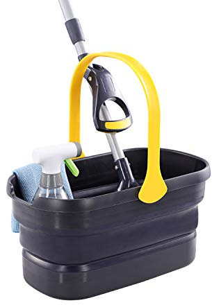 Yocada Secchio di plastica pieghevole Mop Secchio di pulizia Secchio di lavaggio per la pulizia del mocio Lavaggio Fit Spugna Mop Piatto Mop Cotone Mop Buone impugnature angolate