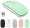 aichiw Wireless Bluetooth Mouse, 3 DPI Levels, Silent Click, Ergonomic, Portable & Lightweight, Compatible with Laptop, Mac, PC, iPad, iPhone, USB Receiver, AA Battery Not Included(Green)