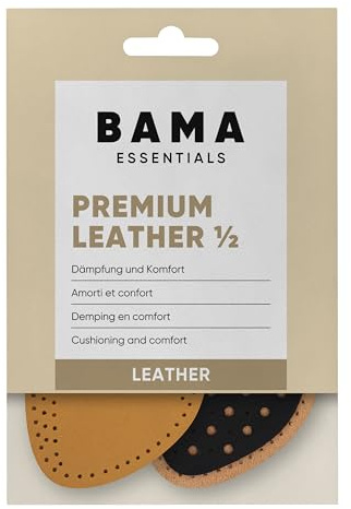 Bama Semelles intérieures en cuir de 1/2 - Semelles intérieures pour demi-chaussures Inserts absorbant les chocs avec charbon actif 1 paire - 36/37 EUR