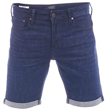 Jack & Jones JJIRICK Pantalones Vaqueros Cortos para Hombre, Corte Ajustado, Pantalones Cortos básicos elásticos, de algodón, Bermudas, Pantalones de Verano, Azul Denim Ra110, M