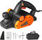 VEVOR Rabot Électrique Filaire Largeur 82,55 mm Raboteuse à Bois à Main Profondeur 2 mm 16500 tr/min Outil Menuiserie Finition Lisse pour Bricolage Travail Rabotage du Bois Chanfreinage Bois, FCC-SDoC