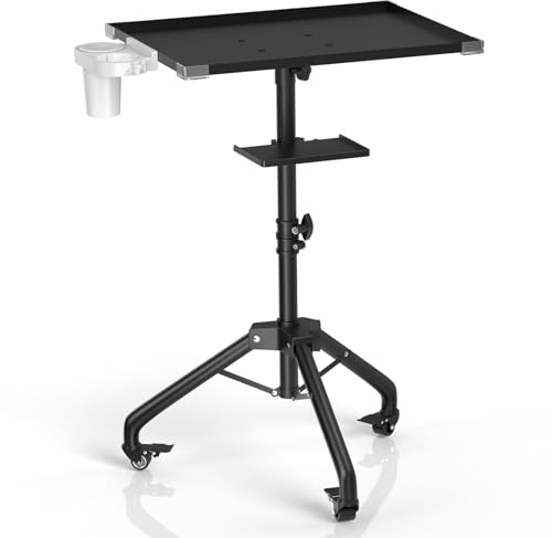 Plateau de salon sur roulettes avec support, plateau de tatouage en alliage de fer de qualité supérieure, réglable en hauteur, plateau de service de salon avec sourdine à 360 degrés, tricycle