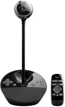 Logitech ConferenceCam BCC950 - Sistema de conferencia, cámara PTZ FullHD, teléfono con altavoz integrado, micrófono omnidireccional, control remoto, vástago extensor, USB Plug and Play, 960-000867