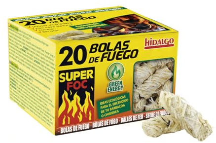 Super Foc Bolas de Fuego para Encendido Madera Cera Ecológico 20 Unidades