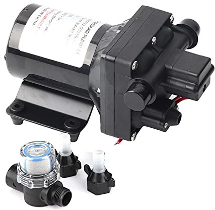 Pompe à eau 12 V avec pressostat, Shurflo 4008101E65 Pompe à eau de rechange pour camping-car, diaphragme 55 psi, 3 gallons par minute, 7,5 A, 12 V DC, caravane, pompe à eau