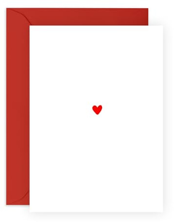 Minimalist Love Greeting Card - 'Simple Heart - Lovely Gifts for Him, Her, Husband, Wife, Girlfriend, Boyfriend, Spouse, Partner, Couples, Women, Men - Valentines Day - Comes with Fun Stickers