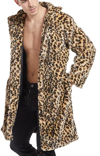 Ken Costume Manteau Chaud Épais Veste en Fausse Fourrure Cardigan Manteau Hiver Cosplay Trench Fourrure Grande Taille Polaire Coupe-Vent Hip Hop Mi-Long Parka TrenchCardigan Hiver Essentiel Tops, 32