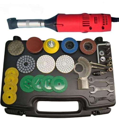 Strumento Portatile per Pulizia Fughe e Scanalature Piastrelle, 350W con 6 Velocità Regolabili, Smerigliatrice Lucidatrice per Pavimenti e Cucine(Red)