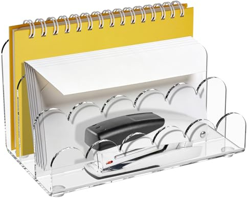 Briefhalter Acryl,3 Fächern Briefständer,Transparent Brief Organizer,Briefhalter Schreibtisch,Abgerundeten Kanten,für Büro,Schule Aufbewahrung Notizen,Visitenkarten,Postkarten(transparente)