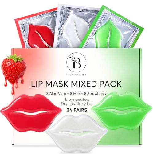 Lip Mask Milk Aloe Strawberry Set Maschere Labbra 24 Pezzi, Vera, Masque