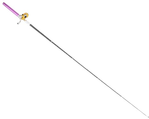Alomejor Pen Fishing Rod, Lightweight Fiberglass Travel Gear with Built-In Reel for Outdoor Fishing Enthusiasts, Compact and Portable 95cm Length (Purple)