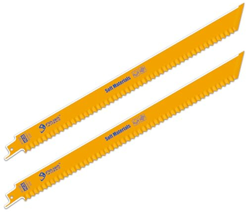 PAYA PRO Fiberglass Insulation Reciprocating Saw Blades,300mm,2pc | Professional Blades for Rock Wool, Glass Wool, Thermal Wool & Various Soft Materials, PY1587
