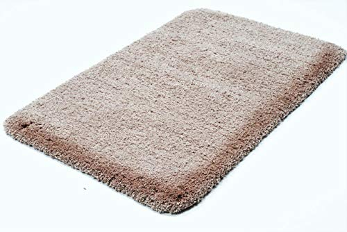 S&S-Shop Badematte 70 x 110 cm | Kamel-Braun | Microfaser | super weich | Moskau | 1 teilig | rutschfest | Badteppich | Teppich | Bad | Badezimmer