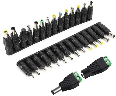 GUUZI Bärbara Likströmsadaptersatser 30 st Universal 5,5 mm x 2,1 mm Likströmsadapter Tips Kontakt för Strömförsörjningskontaktuttag