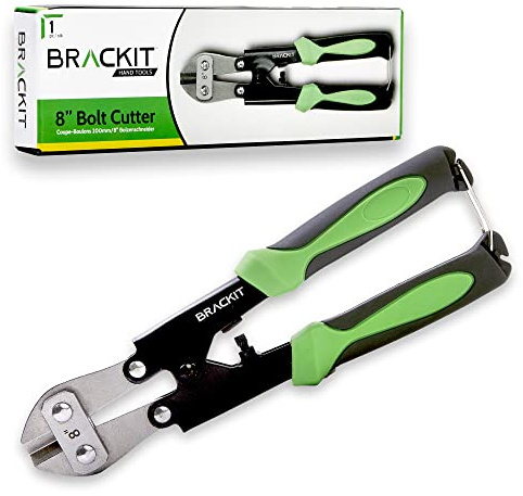 Brackit 20 cm bult skärare, kraftig 210 mm CR-MO stål mini beskärningsverktyg – gummi halkfria handtag för bekväm skärning av skruvar, ledningar och kablar