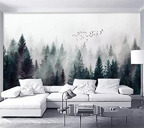 Benutzerdefinierte Tapete 3D Fototapete Moderne Frische Nebel Wald Wolke Nebel Vogel Nordic Sofa Hintergrund Tapeten Wohnkultur 430Cm(W)×300Cm(H)