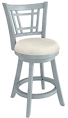 Hillsdale Fairfox 24.5 Wood Swivel Counter Height Stool, Blue Wire Brush