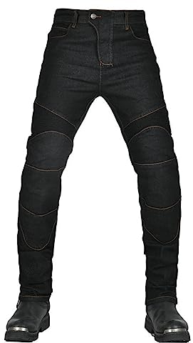 ZarufT Rider Motorradhose Herren Jeans Textil Motorrad Hose mit Protektoren 4 X Schutzausrüstung (Noir,5XL)