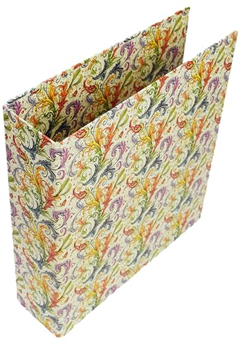 libralides - Ringordner DIN A4 handgemacht Allegro 2-Ring mit Motiv/Muster für 500 Blatt (8 cm) - Bunter Ringbuchordner für Papier, Folien & Dokumente - Sammelordner Motivordner mit Blumen Muster