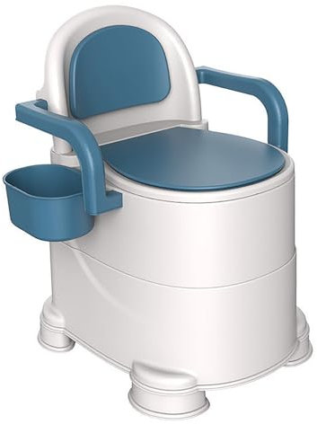 VBESTLIFE Toilettes Portables pour Adultes, Chaise Percée de Chevet, Toilettes avec Accoudoirs et Dossier, Anti-Odeur, Chaise de Pot pour Personnes âgées et (Anneau de siège Souple)