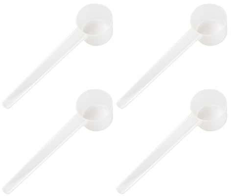 Chstarina 4 Piezas Cucharas Medidoras Plastico, Cuchara Dosificadora, 5g, Transparente, Scoop Cuchara con Escala, Cuchara Medidora Gramos, Cuchara Medidor para Proteína, Cocina, Café