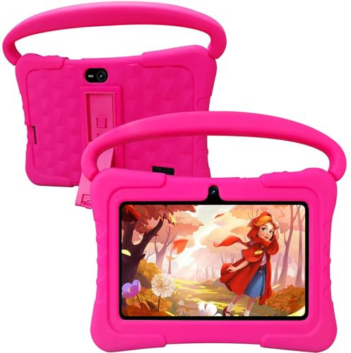 VASOUN Kids Tablet 7 inch, Tablet for Kids 3-7 Android 13, Tablets for Toddler with 4GB(2+2) RAM 32GB ROM, Parental Control, GMS Certified WiFi Dual Camera with Eye Protection(Pink)
