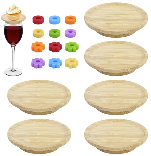 Lot de 6 décorations pour verres à vin, charcuterie en verre à vin, charcuterie, charcuterie, charcuterie, verre, assiette à apéritif, pour desserts, boissons, accessoires de fête.