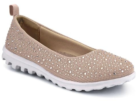 Pavers Lightweight Slip On Pumps - Taupe Size 5