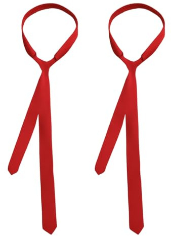 UIEXAY Cravate Formelle Enfant Pré-Nouée Unie Avec Boucle De Tour - Uniforme Solide Réglable Pour Remise De Diplôme(Rouge)