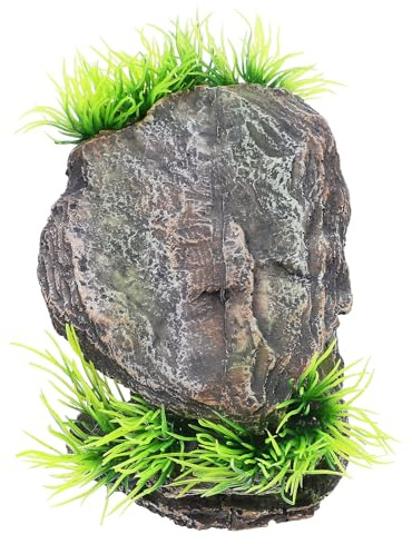 HIAKDOFT Plataforma para Asoleamiento y Escondite para Reptiles, Cueva de Resina Duradera, Tamaño Mediano, Refugio Multifuncional Adecuado para Dragones Barbudos y Tortugas Acuáticas,