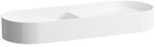 Laufen Sonar Doppelwaschtisch-Schale, ohne Hahnloch, ohne Überlauf, 1000x370mm, inkl. Keramikabdeckung für Ablaufventil, weiß, Farbe: Weiß - H8123480001121