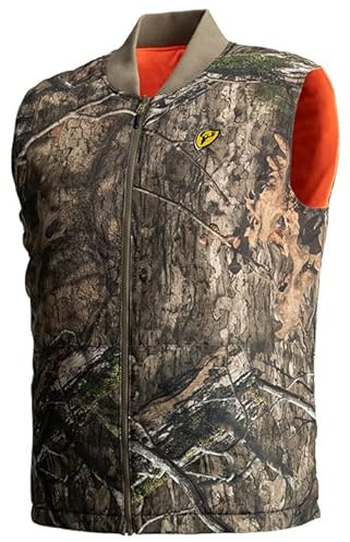 SCENTBLOCKER Shield Series Evolve Reversible Vest, Hunting Vest for Men (Mossy Oak Country DNA & Blaze, Large)