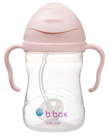 b.box Beschwerter Strohhalmbecher | zum Trinken aus jedem Winkel | Klappbarer Deckel, Trinkbecher mit Strohhalm, einfacher Griff | BPA-frei, spülmaschinenfest | ab 6 Monaten | 240 ml
