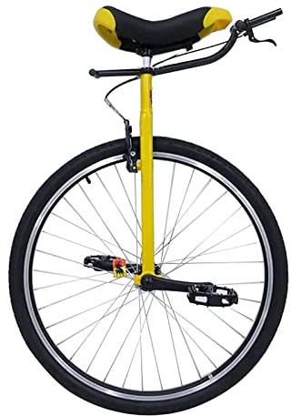 Freestyle Unicycle Adults Unicycle 28 Bigger Wheel, Extra Large Unicycle with Handlebars & Brake, Heavy Duty Unicycle for Tall People Height from 160-195cm (Yellow 28 inch)