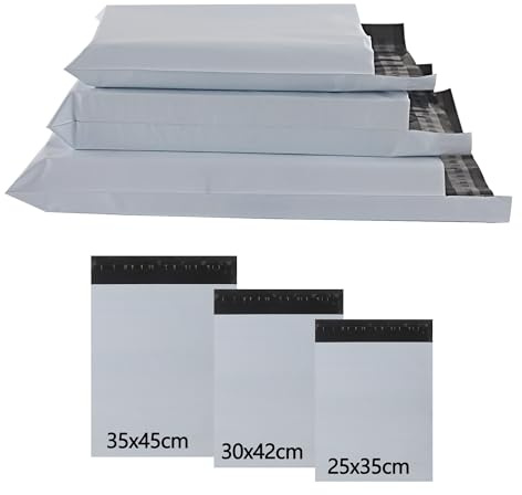 huruirui Versandtaschen Versandbeutel für Kleidung 30Stück 25x35cm/30x42cm/35x45cm Kunststoff-Umschlagtaschen Blickdicht Selbstklebend Versand Plastik Versandbeutel Versandverpackung