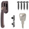 FixRello Fastener Casement Window Handle for Timber Surfaces | with Key, Mount/Wedge and Screws for Easily Installation and Security (2, Bronze)
