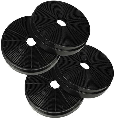 vhbw 4x Filtres à charbon actif compatible avec Klarstein 10034102, 10034104, 10034107, 10034112, 10034151, 10034152 hotte aspirante - 17,5 cm