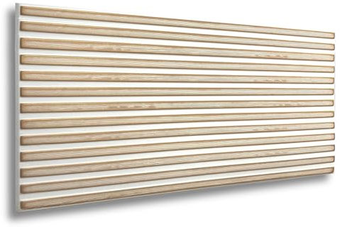 Lot de 12 panneaux de plafond XL en polystyrène - Panneaux muraux XL - Décoration, imitation lamelles en polystyrène - Revêtement mural - 3 mm d'épaisseur - 100 x 50 cm - 6 m² - Blanc - Doré - Slats