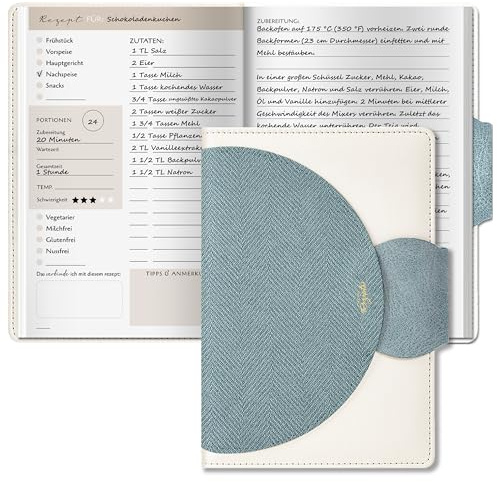 BIROYAL Ricettario da scrivere fai da te, formato A5, libro di cucina auto-scrittura, ricettario per 100 ricette preferite, libro di cucina da compilare